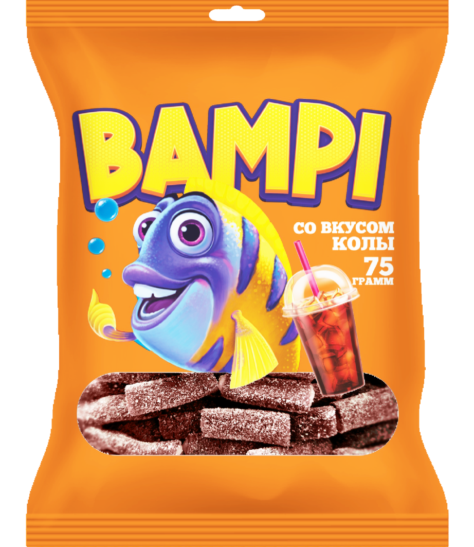 СТМ Bampi со вкусом колы с желейной начинкой в обсыпке
