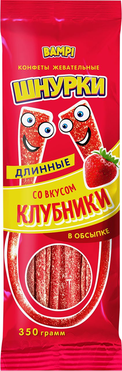СТМ Bampi шнурки со вкусом клубники в обсыпке