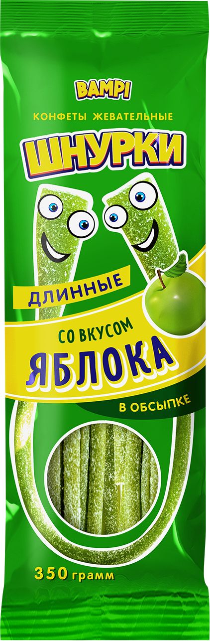 СТМ Bampi шнурки со вкусом яблока в обсыпке