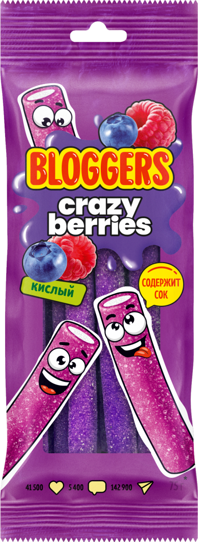 BLOGGERS со вкусом лесных ягод с желейной начинкой в обсыпке