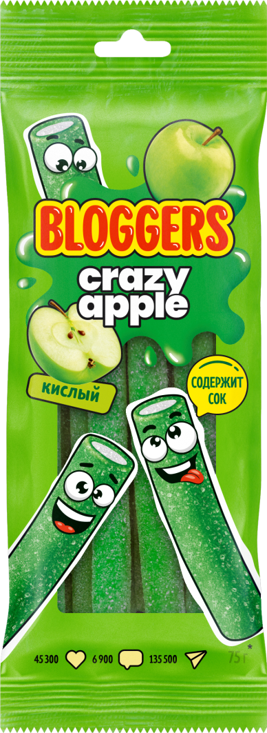 BLOGGERS со вкусом яблока с желейной начинкой в обсыпке