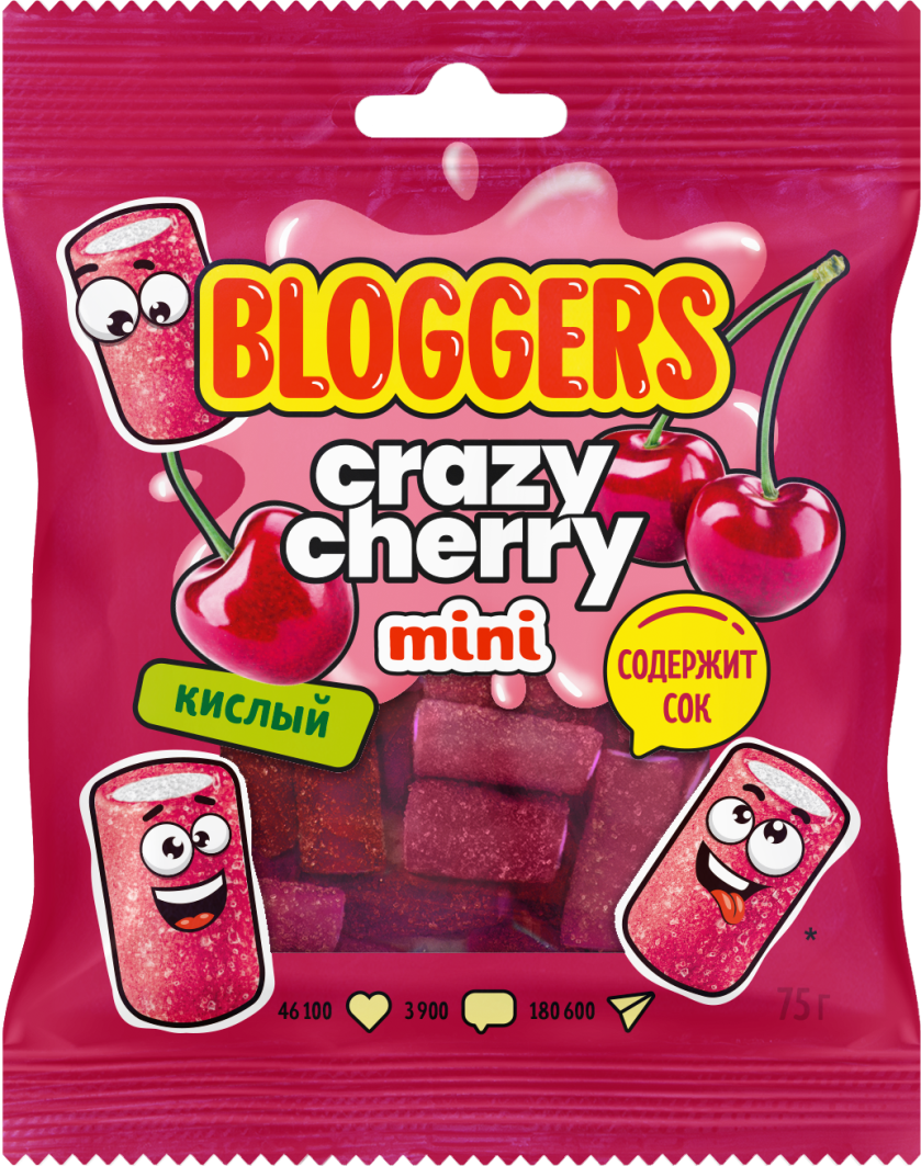 BLOGGERS mini со вкусом вишни с желейной начинкой в обсыпке